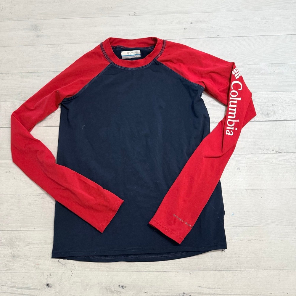 Columbia kids long sleeve red navy blue shirt 10/12